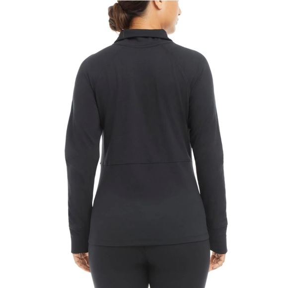 NEW Jockey Women’s Tulip Hem Yoga Black Salt Zip-Up Mock Neck Jacket, Size XL - Picture 13 of 16